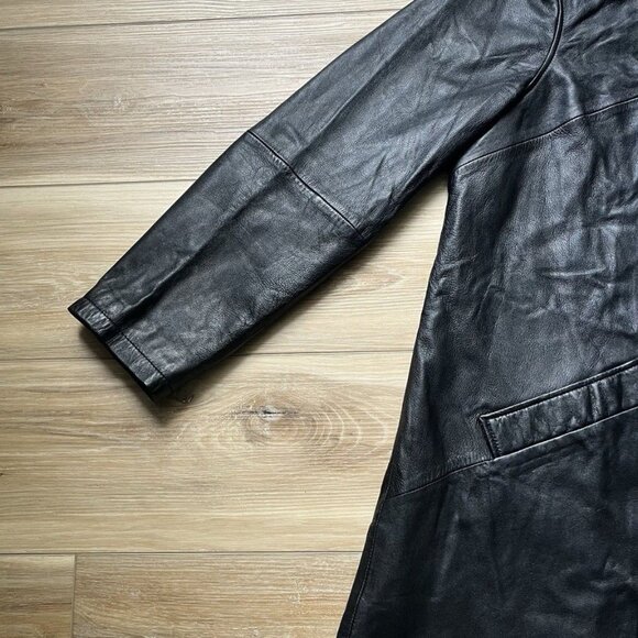 Jessica London Women's Plus Size A-Line Zip Front Leather Jacket - Size 20 - Picture 7 of 16